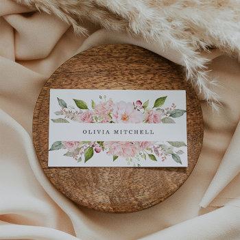 pretty pink roses on white | floral business card