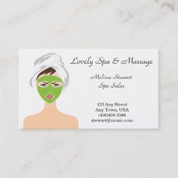 pretty spa and facial business cards