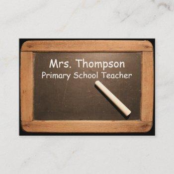 primary school teacher slate chalk calling card