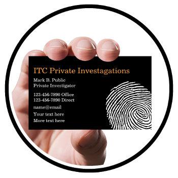 private investigator fingerprint theme business card