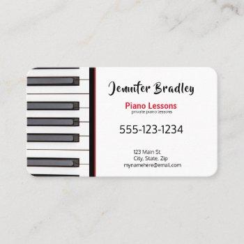 private piano teacher business cards
