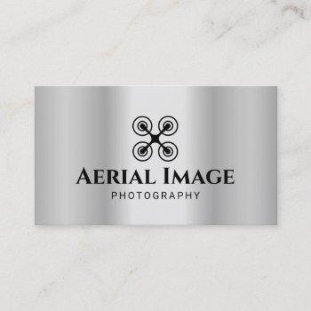 professional aerial drone photography faux metal business card