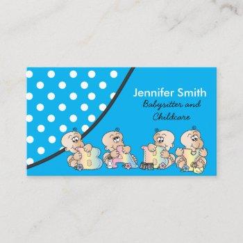 professional babysitter or childcare business card