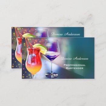 professional bartender business card