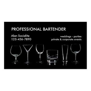 Small Professional Bartender Business Card Front View