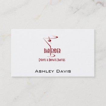 professional bartender business cards bartender