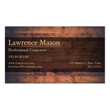 Small Professional Builder / Carpenter Business Card Front View