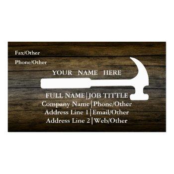 Small Professional Builder Carpenter Tools Woodworking Business Card Front View