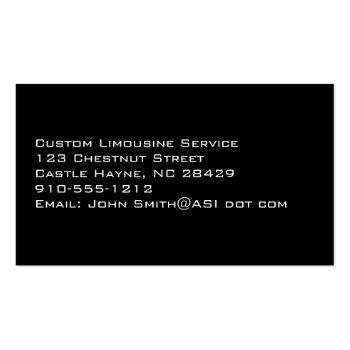 Small Professional Carbon Fiber Limo Business Cards Back View