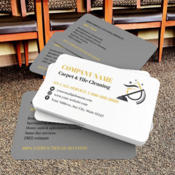 professional carpet & tile cleaning logo business card