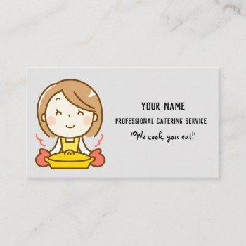 professional catering service cute food business card