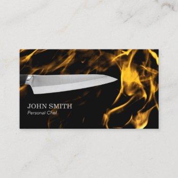 professional chef's knife catering/restaurant/chef business card