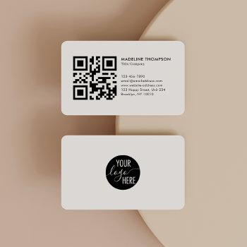 professional clean generic company logo qr code business card