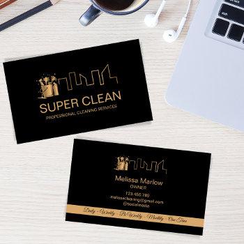 professional cleaning house residential commercial business card
