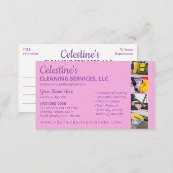 professional cleaning/janitorial housekeeping serv business card