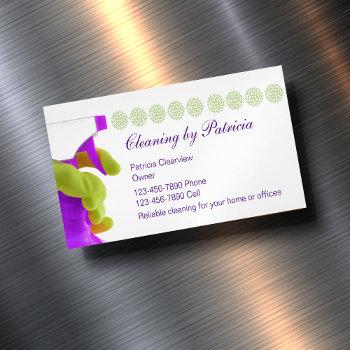 professional cleaning service business card magnet