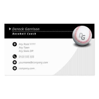Small Professional Coach | Baseball Master Sport Business Card Front View