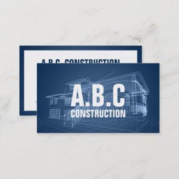 professional construction company house blueprint business card