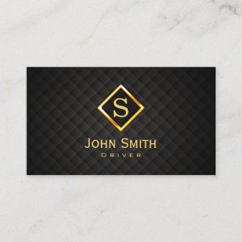 professional driver gold diamond monogram logo business card