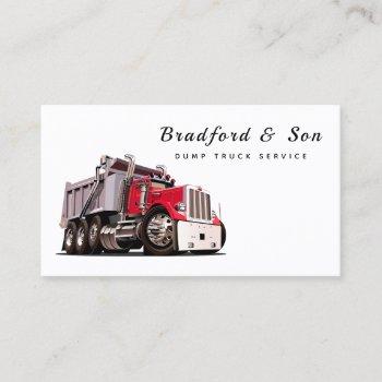 professional dump truck service company business card