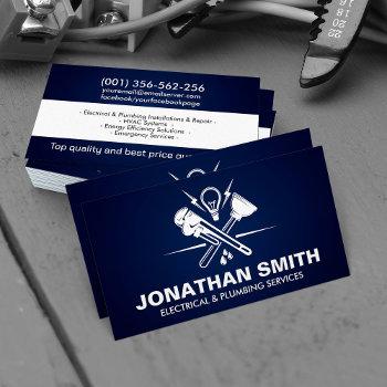 professional electrical & plumbing contractor  business card