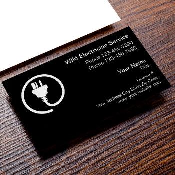 professional electrician logo template business card