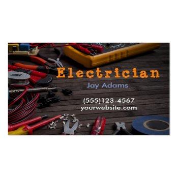 Small Professional Electrician Tools Maintenance Business Card Front View