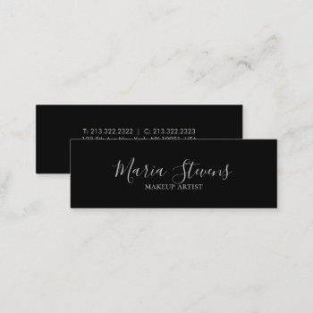 professional elegant black and white mini business card