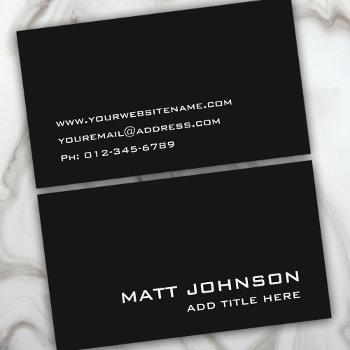 professional elegant black white business card
