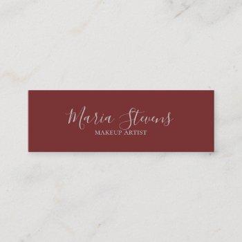 professional elegant burgundy mini business card