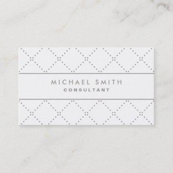 professional elegant dot pattern white groupon business card