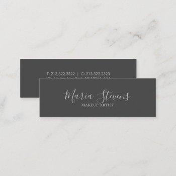 professional elegant grey signature mini business card