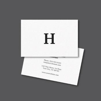 professional elegant minimal white black monogram business card