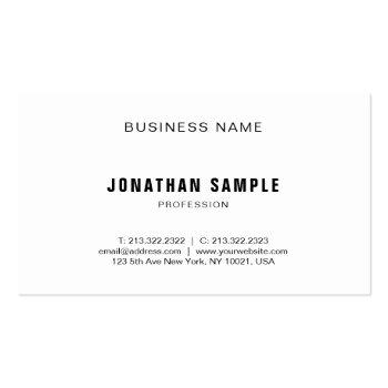 Small Professional Elegant Minimalist Modern B&w Plain Business Card Back View