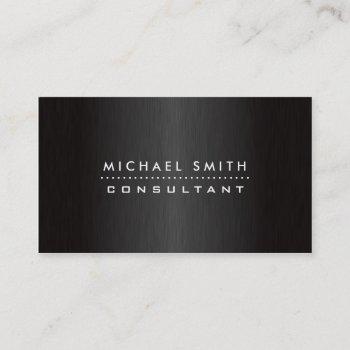 professional elegant modern black  brushed metal business card