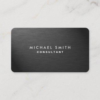 professional elegant modern black plain metal business card