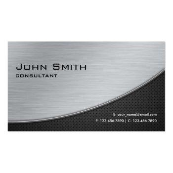 Small Professional Elegant Modern Computer Repair Silver Business Card Front View