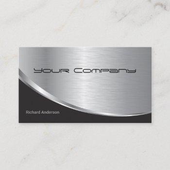 professional elegant modern computer repair silver business card