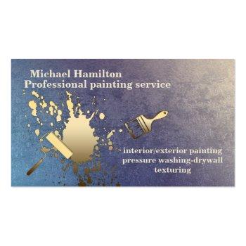 Small Professional Elegant Modern Painting Service Business Card Front View