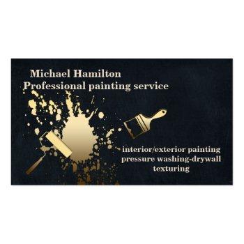 Small Professional Elegant Modern Painting Service Business Card Front View