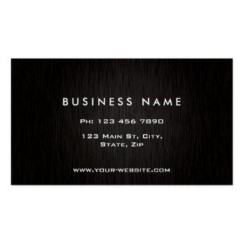 Small Professional Elegant Modern Plain Simple Black Business Card Back View