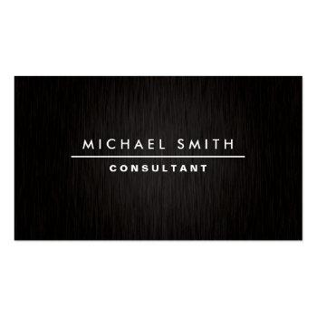 Small Professional Elegant Modern Plain Simple Black Business Card Front View