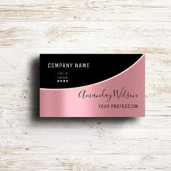 professional elegant modern rose logo makeup business card