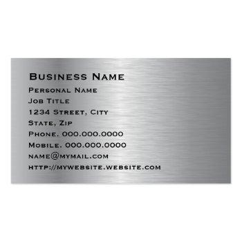 Small Professional Elegant Modern Silver Black Metal Business Card Back View