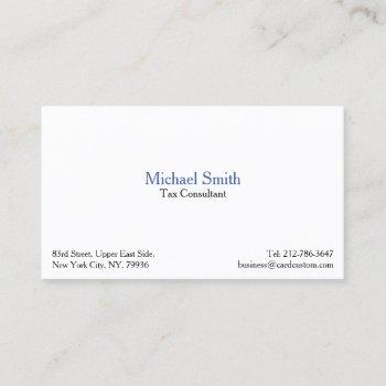 Small Professional Elegant Modern Simple White Custom Business Card Front View
