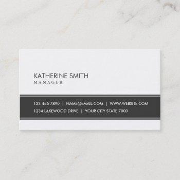 professional elegant plain simple black and white business card