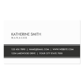 Small Professional Elegant Plain Simple Black And White Business Card Front View