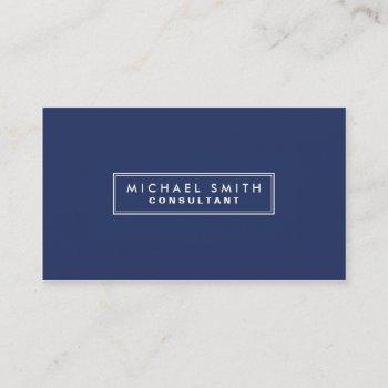 professional elegant plain simple modern blue business card