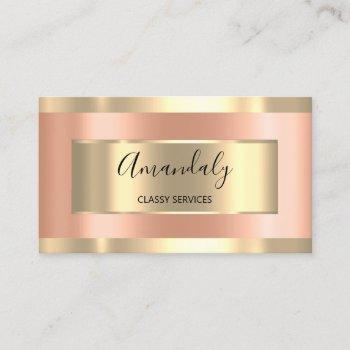 professional elegant rose gold consulting blogger business card