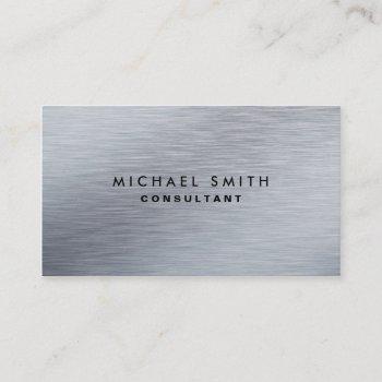 professional elegant silver metal modern plain business card